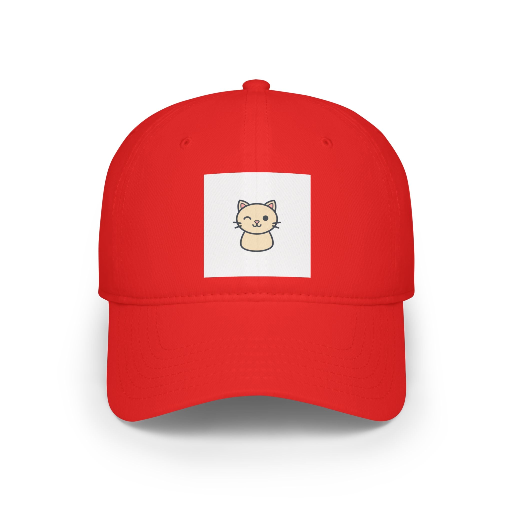 Cute Cat Patch Baseball Cap — Minimalist Kitten Embroidered Hat