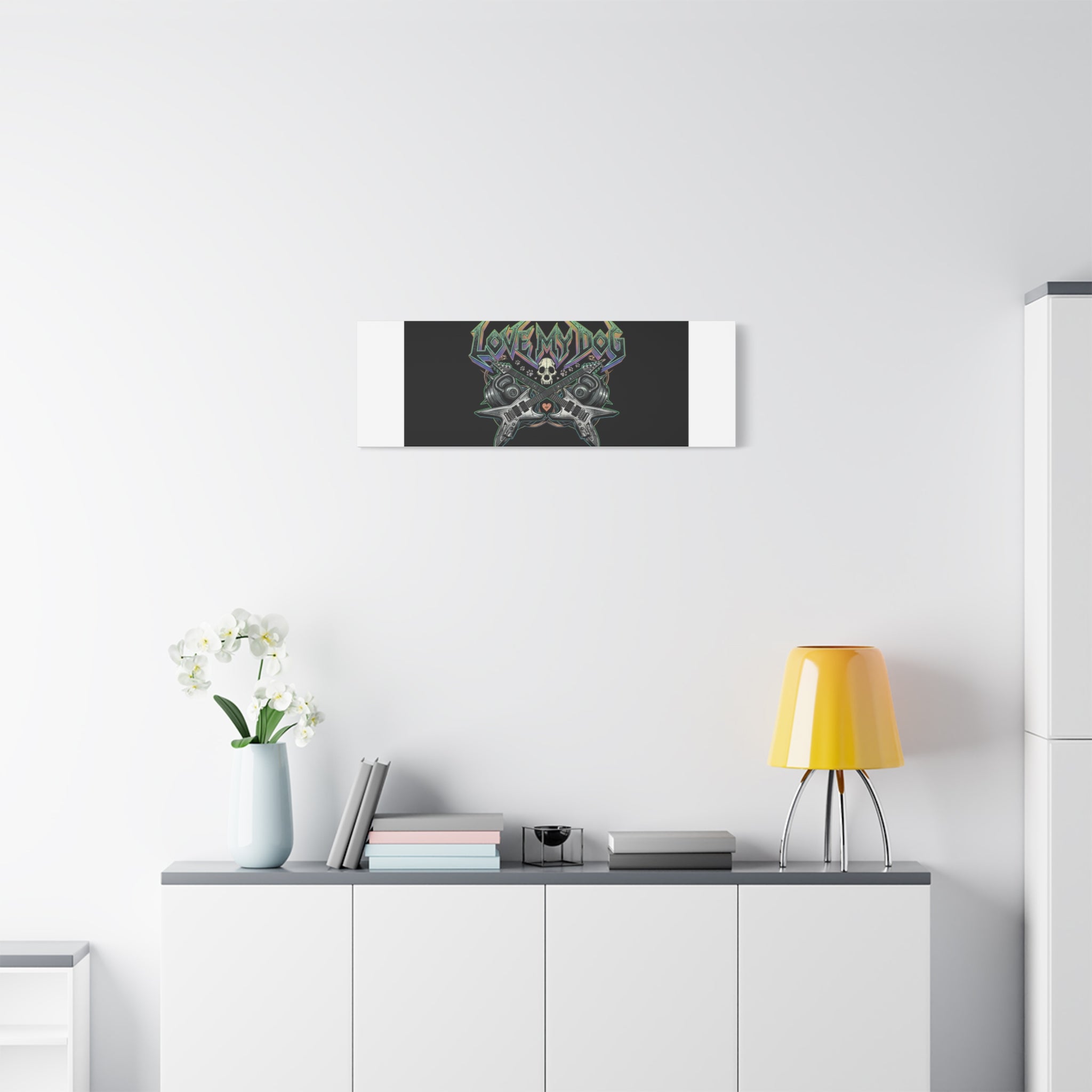 Love My Dog metal font Canvas | gothic wellness quote, edgy self-care merch