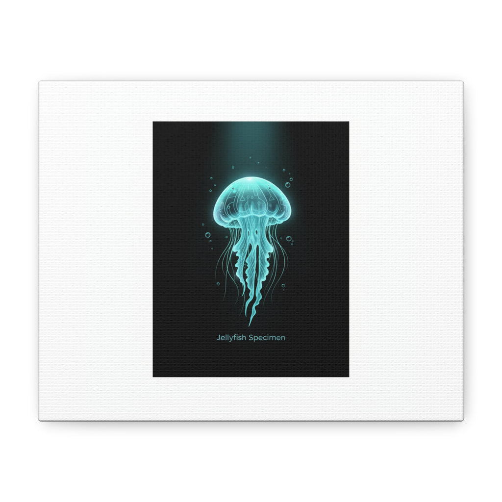 Bioluminescent Jellyfish Art Canvas | Deep Sea Aesthetic, Neon Glow