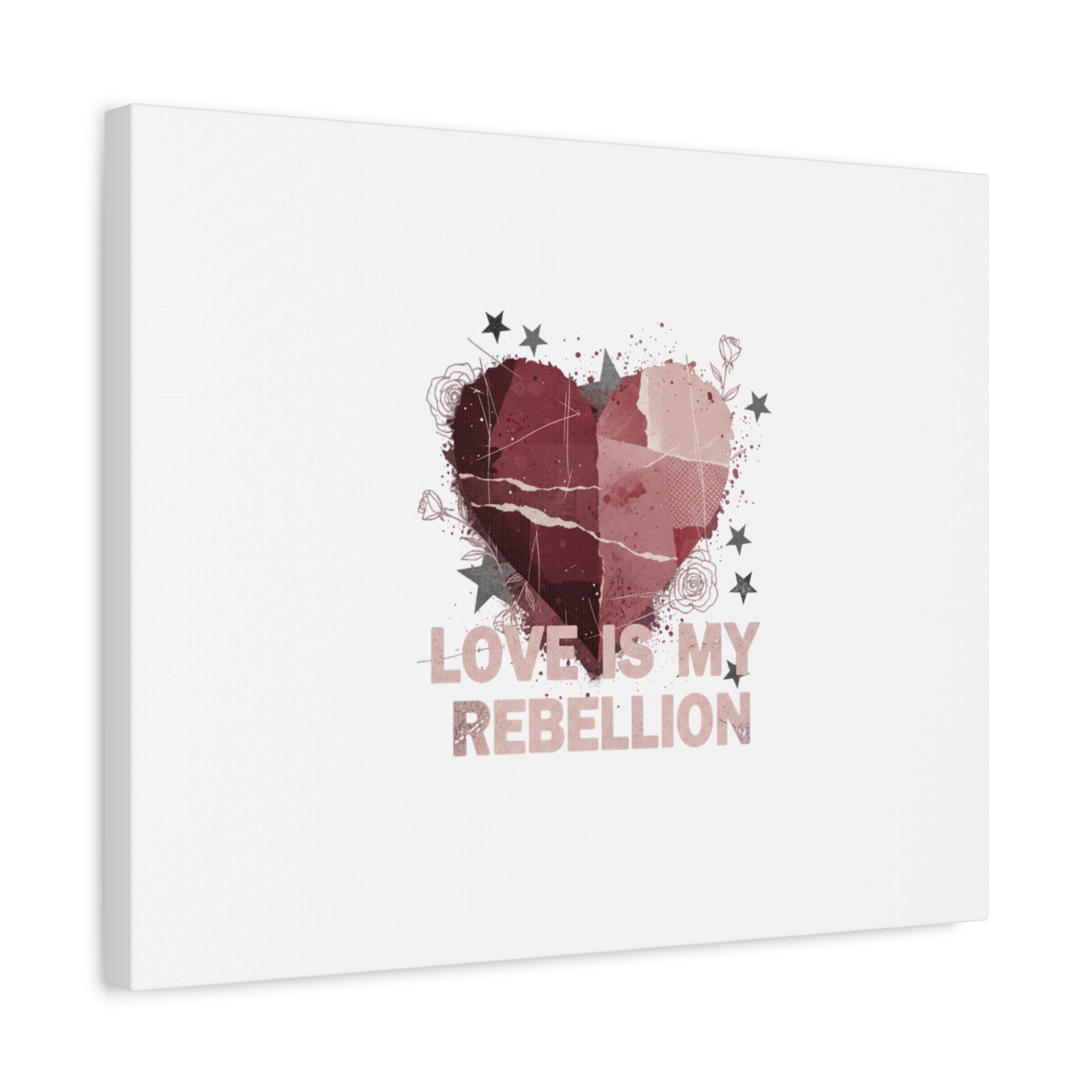 Love Is My Rebellion Canvas | Soft Grunge Hearts, Distressed Valentine Collage