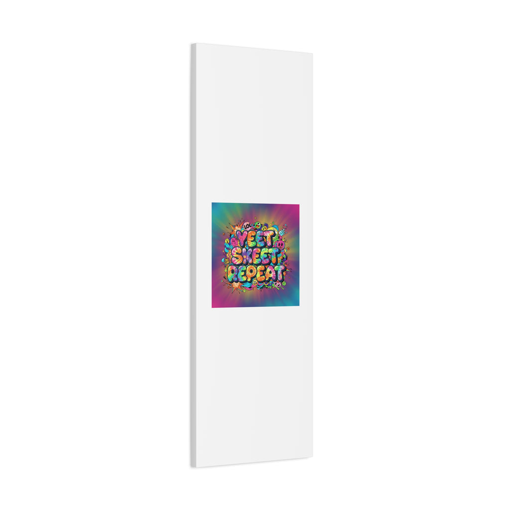 Yeet Skeet Repeat Canvas | Slogan & Glitch Graphic, Meme Phrase Wall Art