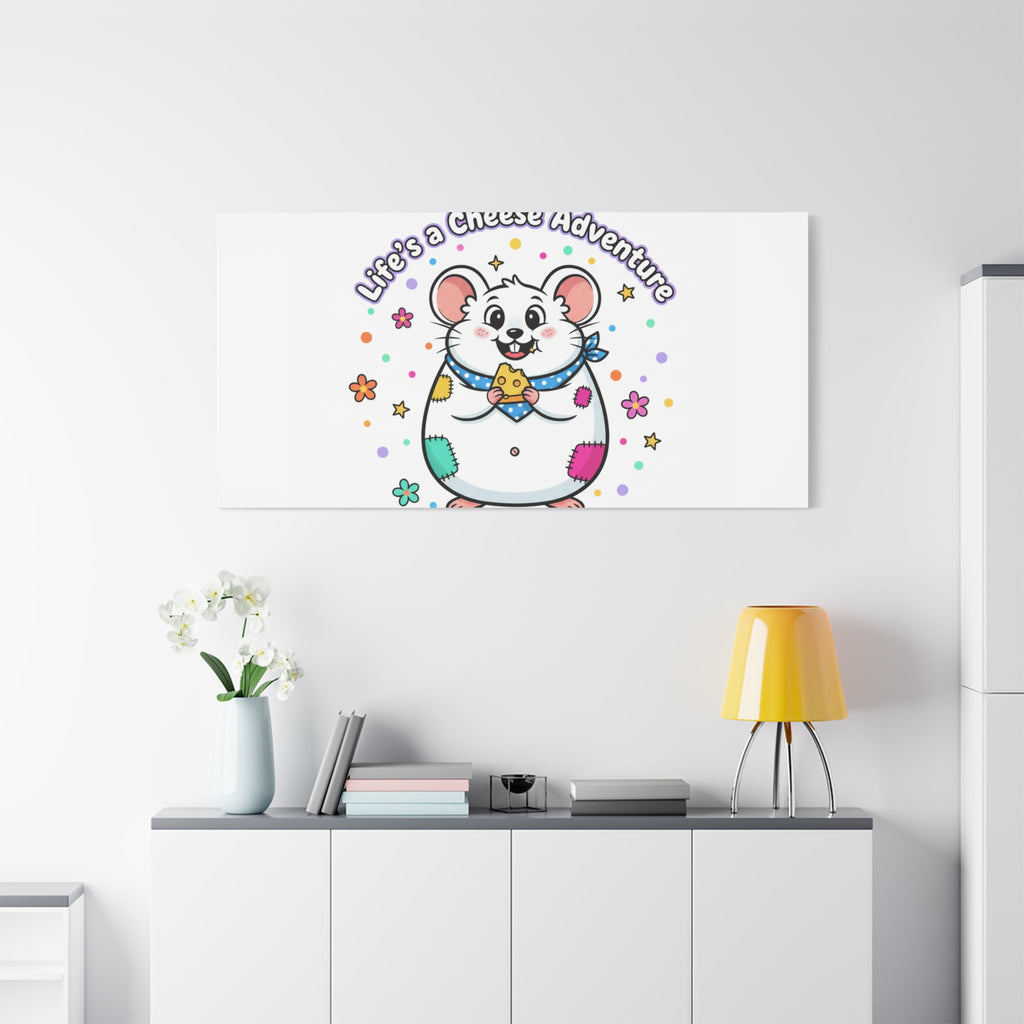 Life's a Cheese Adventure Canvas | Rodent-Core rat art print