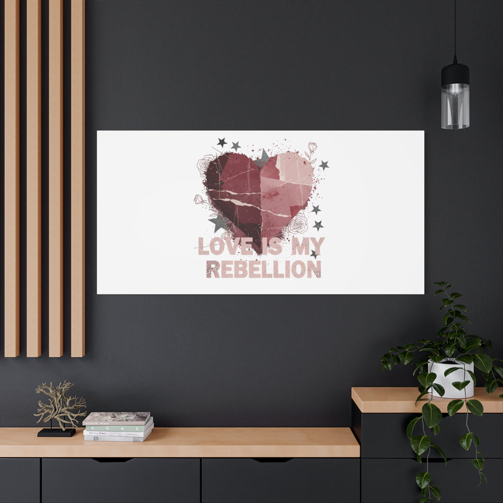 Love Is My Rebellion Canvas | Soft Grunge Hearts, Distressed Valentine Collage