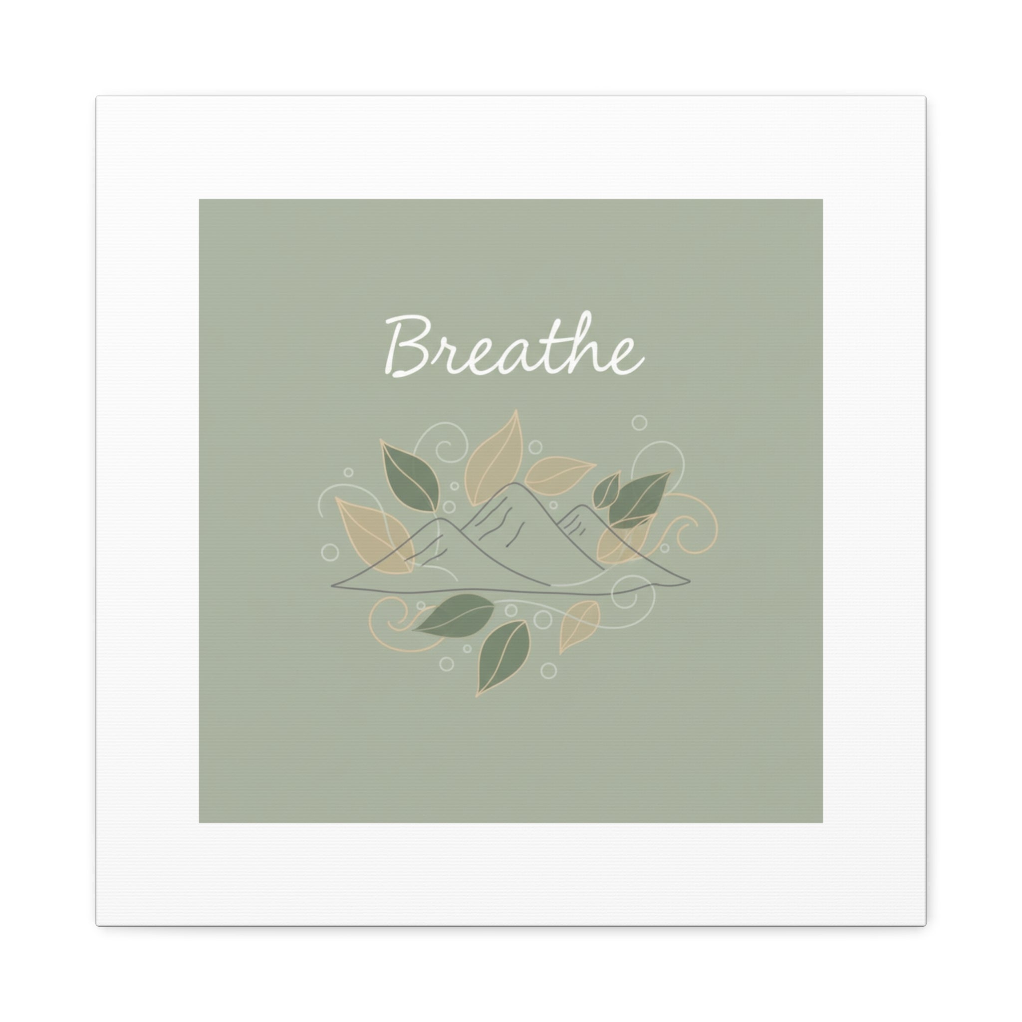 Breathe Mountain Line Canvas | Nature Symbols, Minimal Forest Wall Art