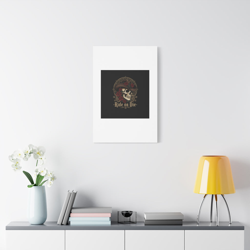 Ride or Die Skull Canvas | Western Skull Art, Gothic Americana
