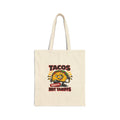TACOS NOT TARIFFS Tote | taco pun, tariff backtrack protest typography