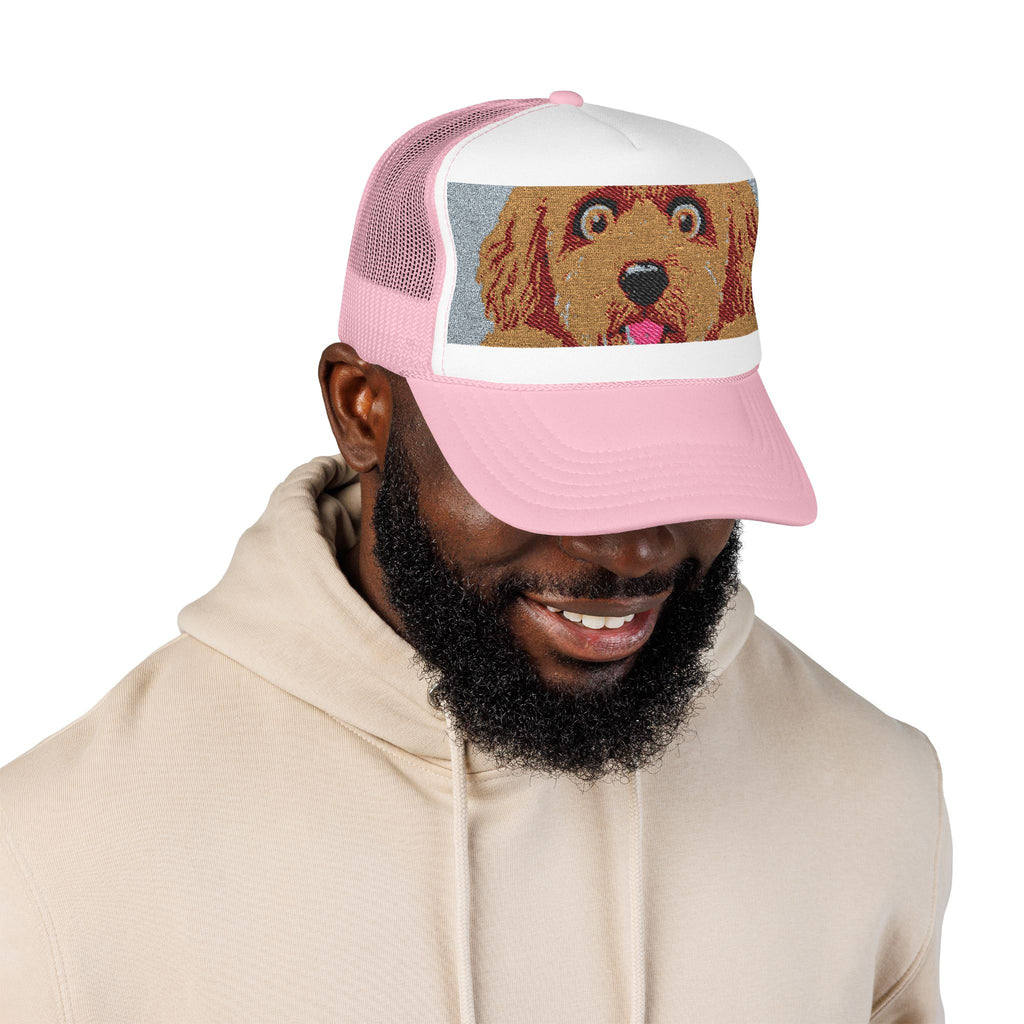 Meme Dog Embroidered Trucker Hat — 'Embrace the Fur'