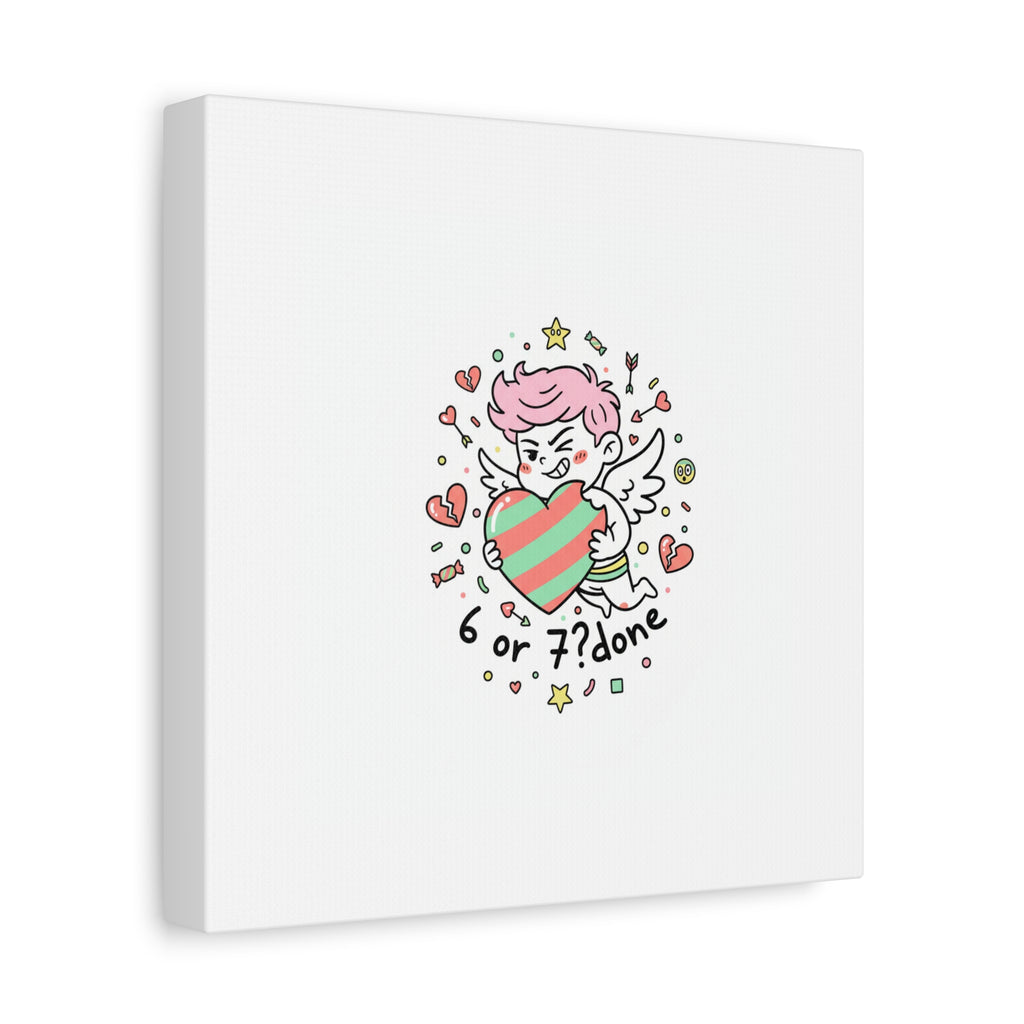 Weird Cupid heart illustration Canvas | Weird Valentine, quirky chaotic love