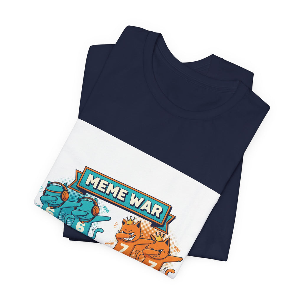 Meme War Cats Dabbing T-Shirt — Six vs. Seven Funny Graphic Tee