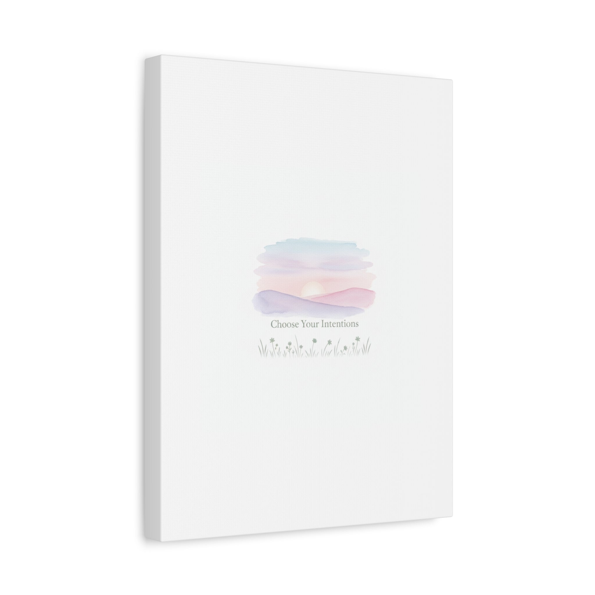 Choose Your Intentions Canvas, soft wellness poster, pastel gradient mindfulness art