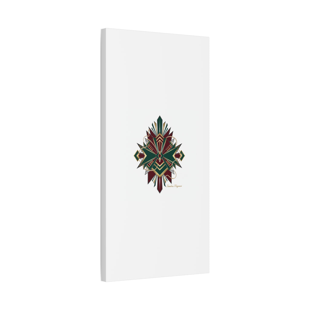 Art Deco geometric brass print Canvas | Neo-Deco chrome & gold fan motif