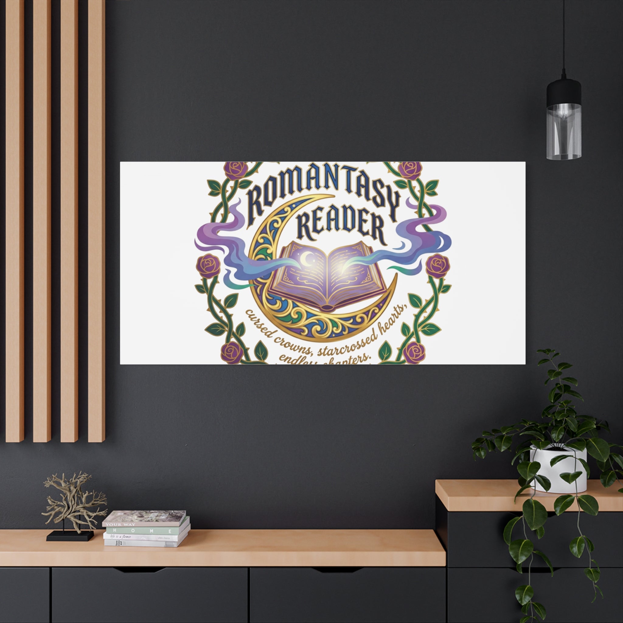 Romantasy Reader Canvas Print | enchanted bookish celestial gothic