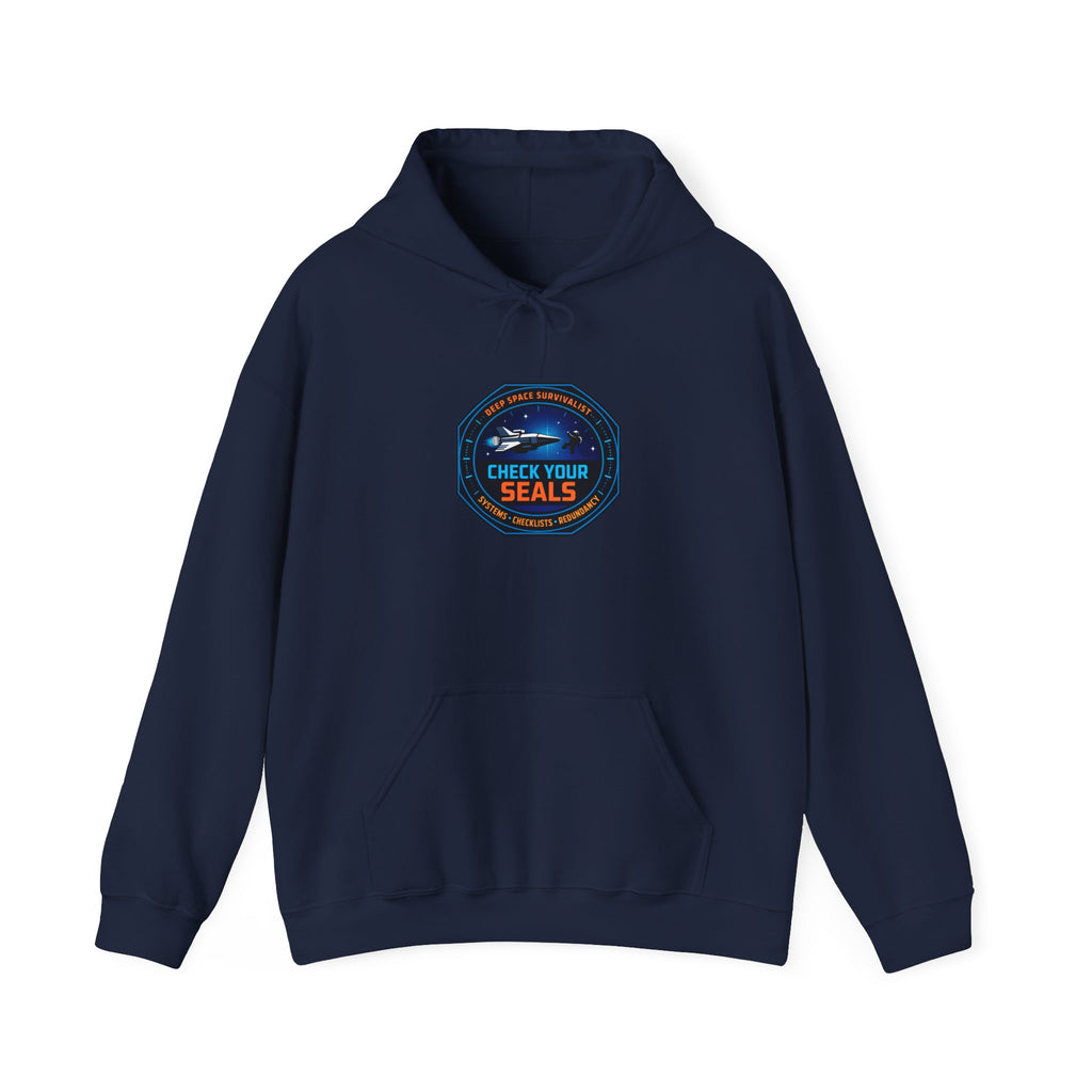 Check Your Seals mission patch Hoodie | hard sci‑fi, space survival, exploration