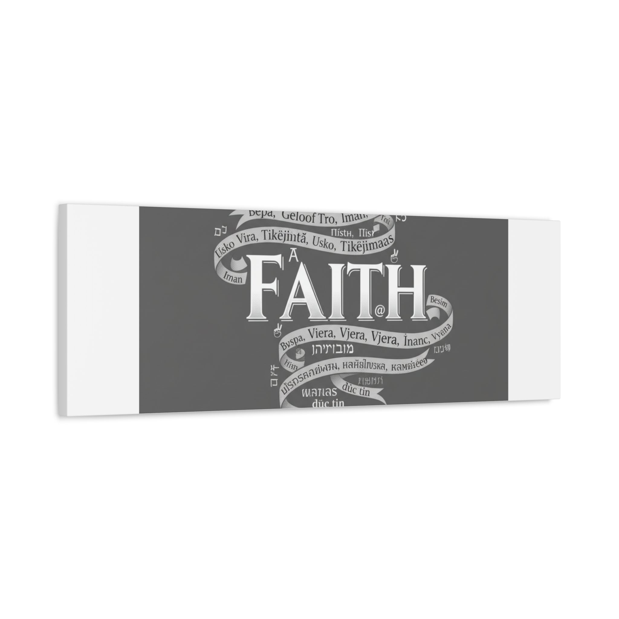 handwritten faith ribbon Canvas | sketch aesthetic, doodle design