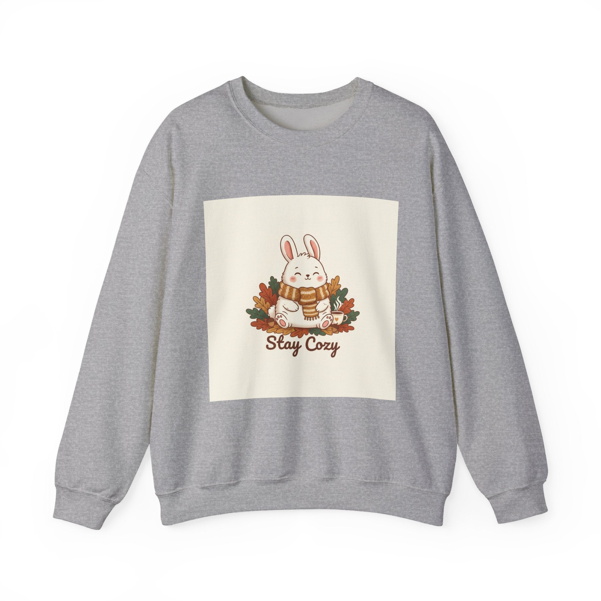 Stay Cozy Bunny sweatshirt | cute animal illustration, winter forest art