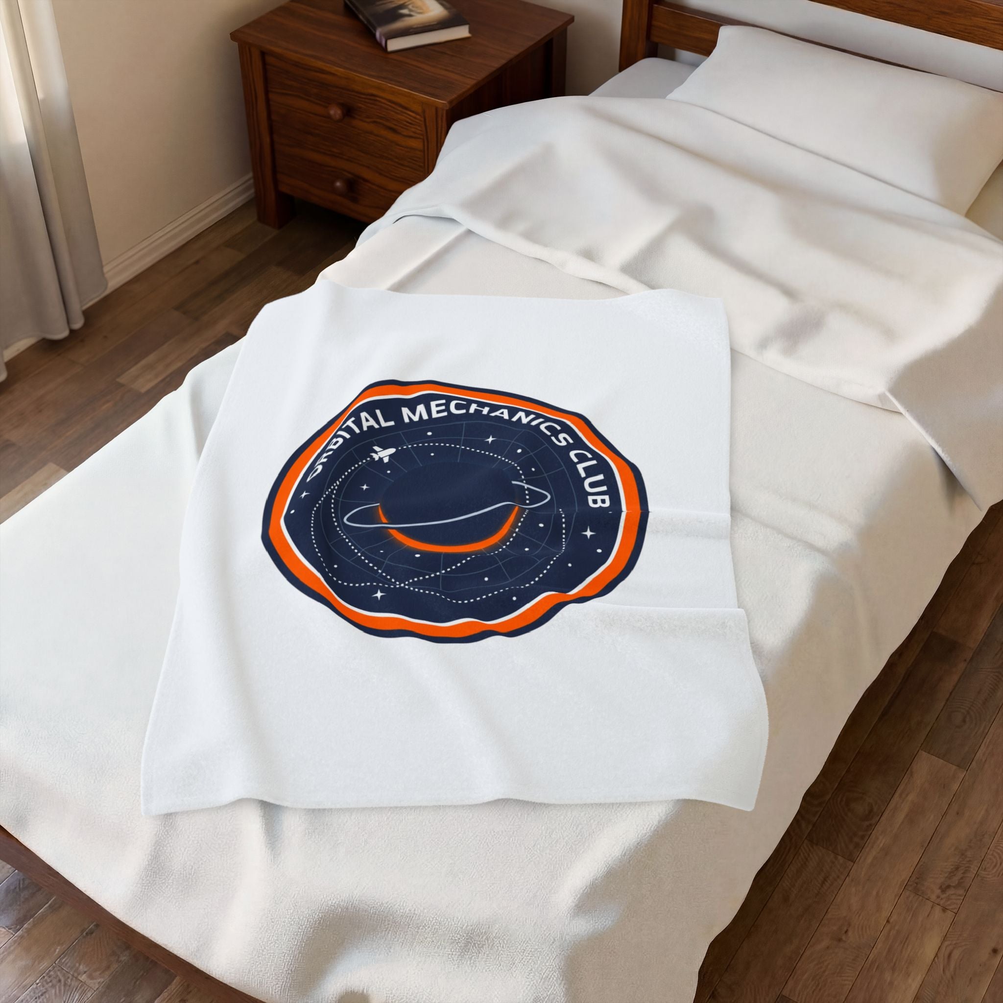 Orbital Mechanics Club Plush Blanket | space, mission patch, science nerd