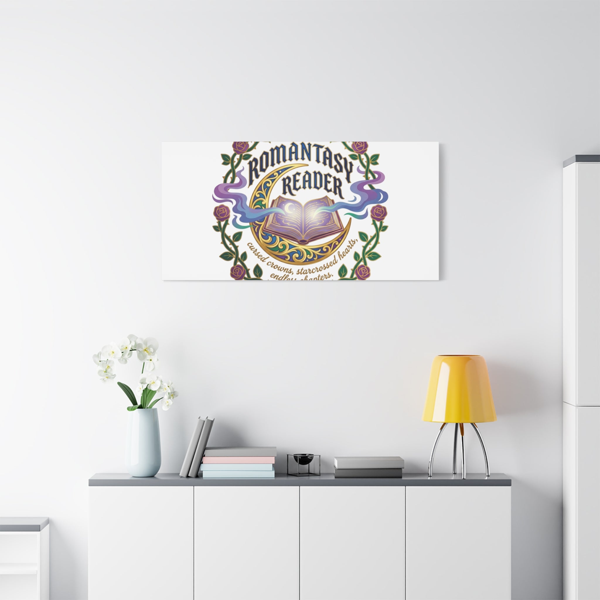Romantasy Reader Canvas Print | enchanted bookish celestial gothic