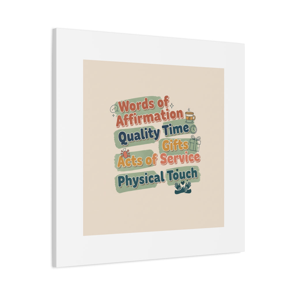 Love Languages List Matte Canvas Wall Art | love language meme, relationship humor