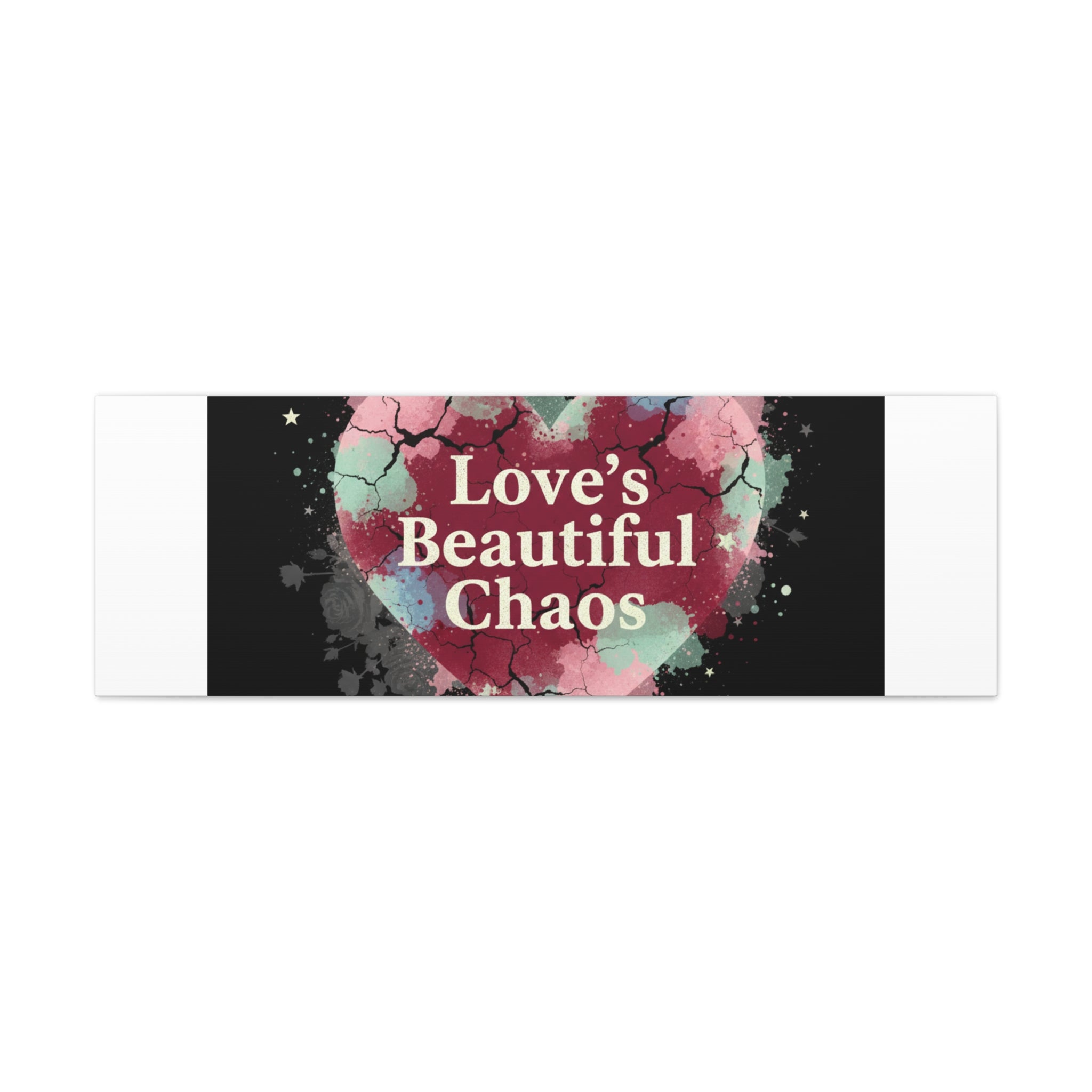 Love's Beautiful Chaos Canvas Print | Soft Grunge Hearts, Distressed Heart Art