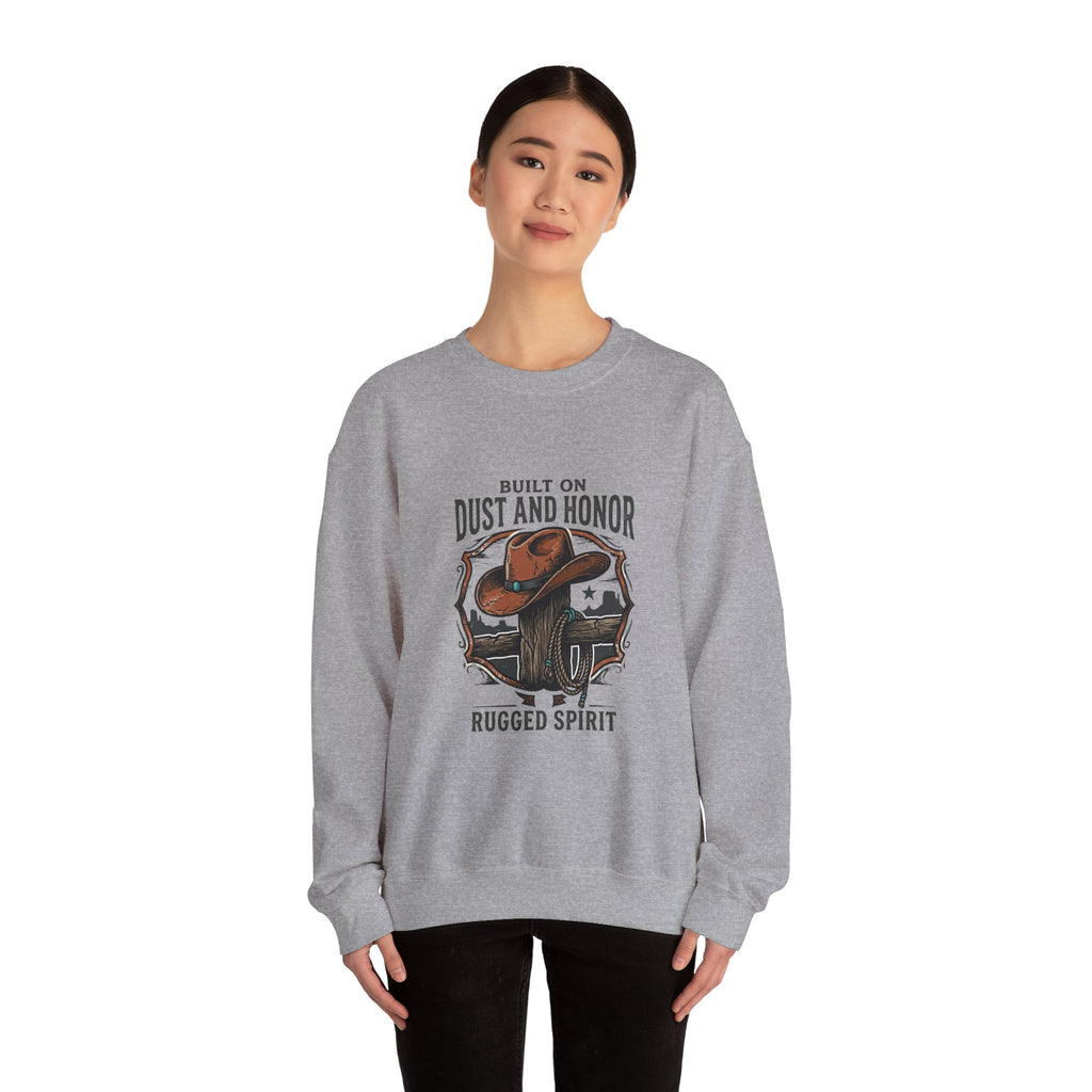 Built on Dust and Honor Crewneck Sweatshirt | Western Americana, Vintage Cowboy