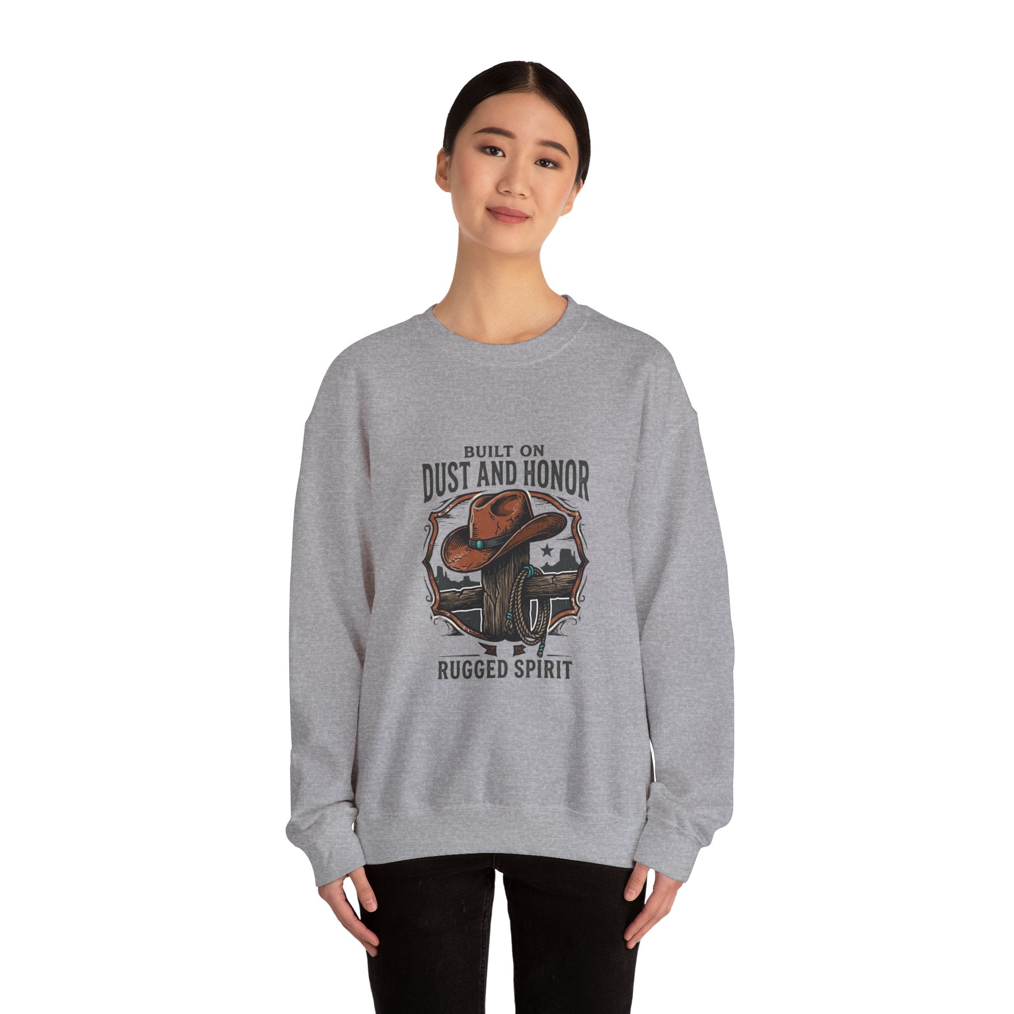 Built on Dust and Honor Crewneck Sweatshirt | Western Americana, Vintage Cowboy
