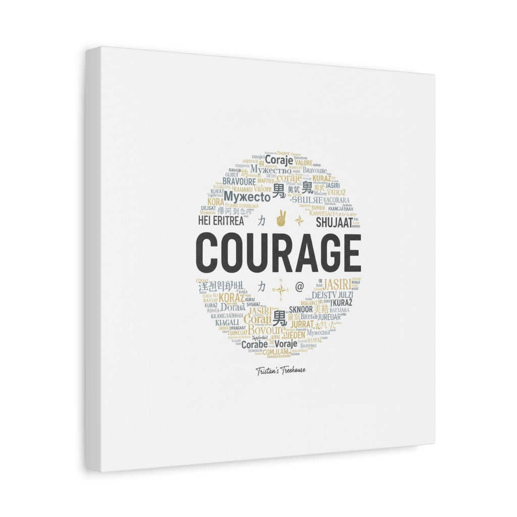 Courage Word Cloud Canvas | Fresh-Start Minimalism art print