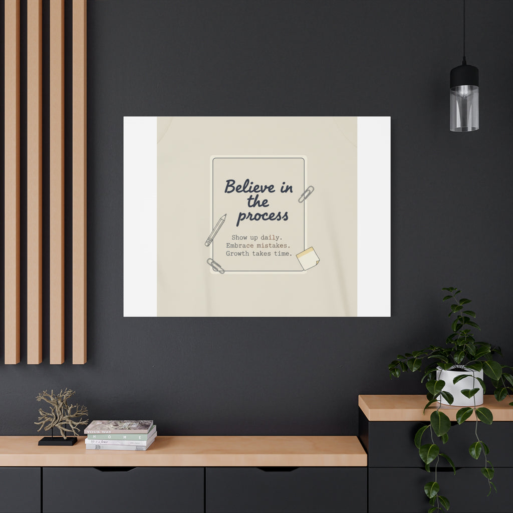 Believe in the Process Canvas | analogue note to self, handwritten reminder décor