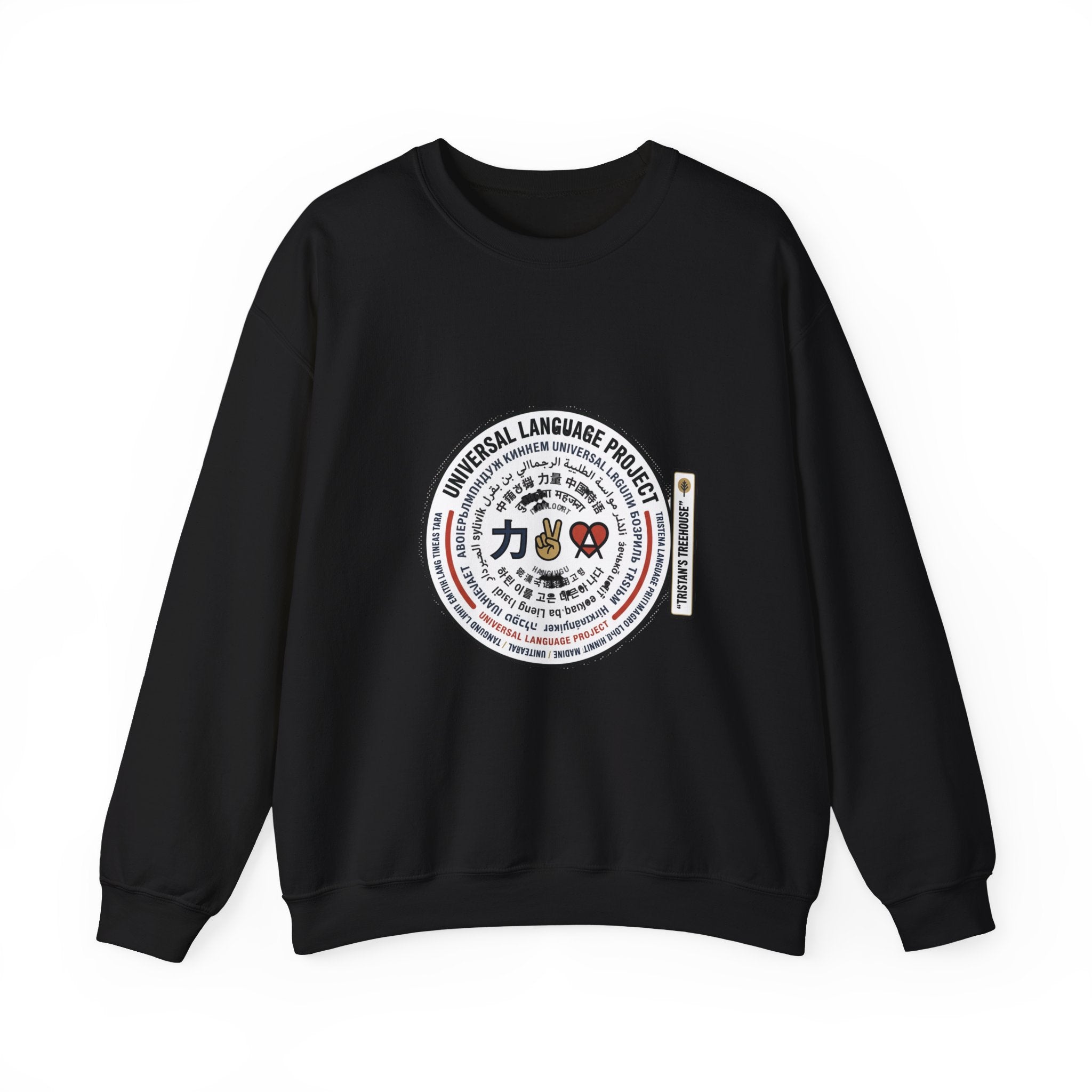 Universal Language Crewneck — "Love/Joy/Peace" Multi-Script Statement Sweatshirt