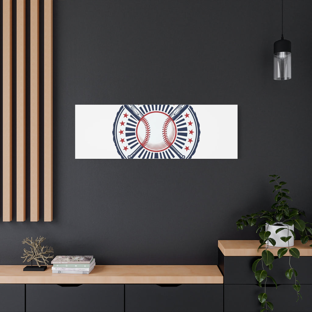 United by Baseball Canvas | Patriotic Baseball Graphic, Red White Blue Wall Art