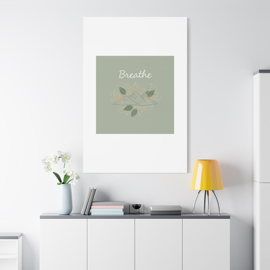 Breathe Mountain Line Canvas | Nature Symbols, Minimal Forest Wall Art
