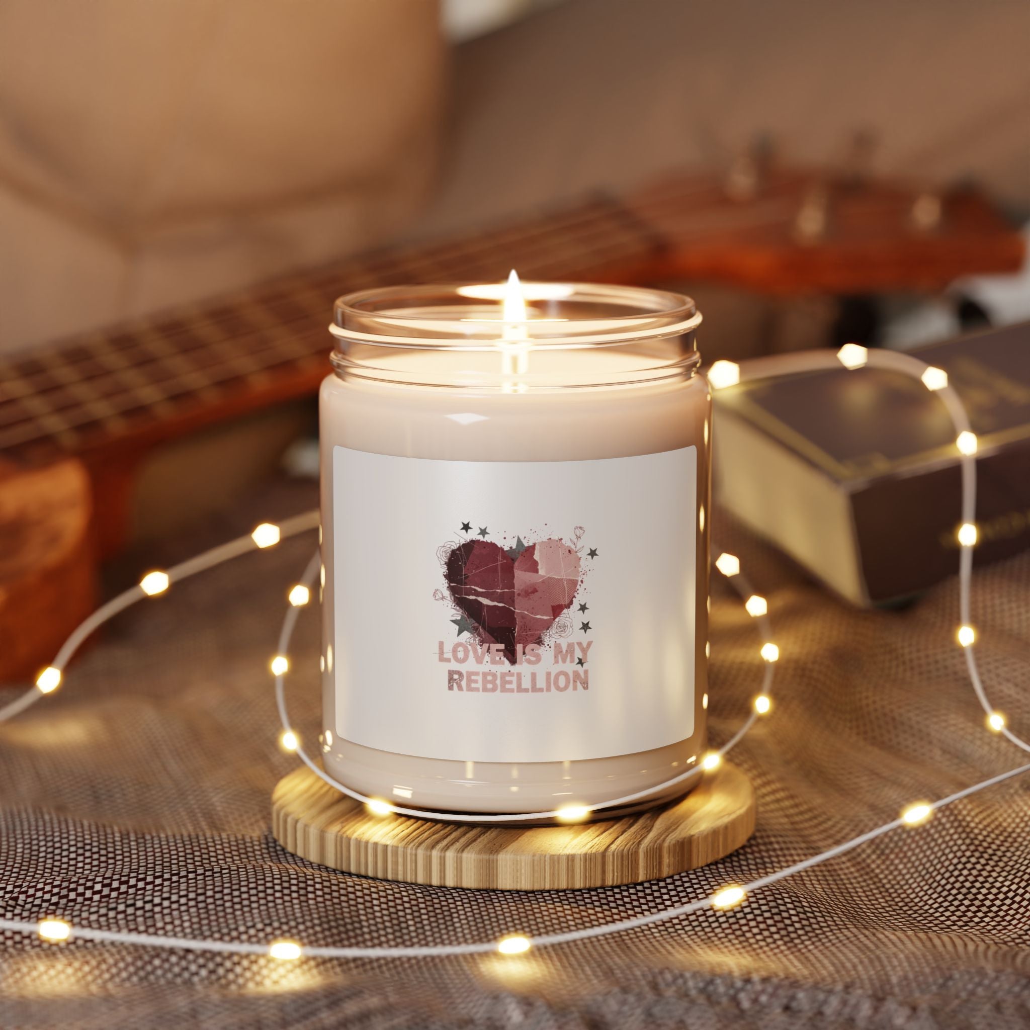 Love Is My Rebellion Candle | Soft Grunge Heart, Distressed Valentine Soy Candle