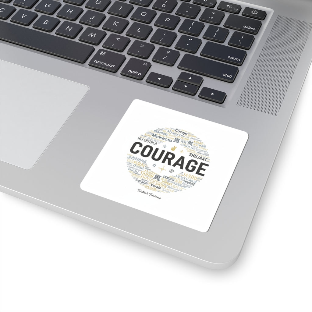 Courage word cloud Sticker | Fresh-Start Minimalism, neutral typography
