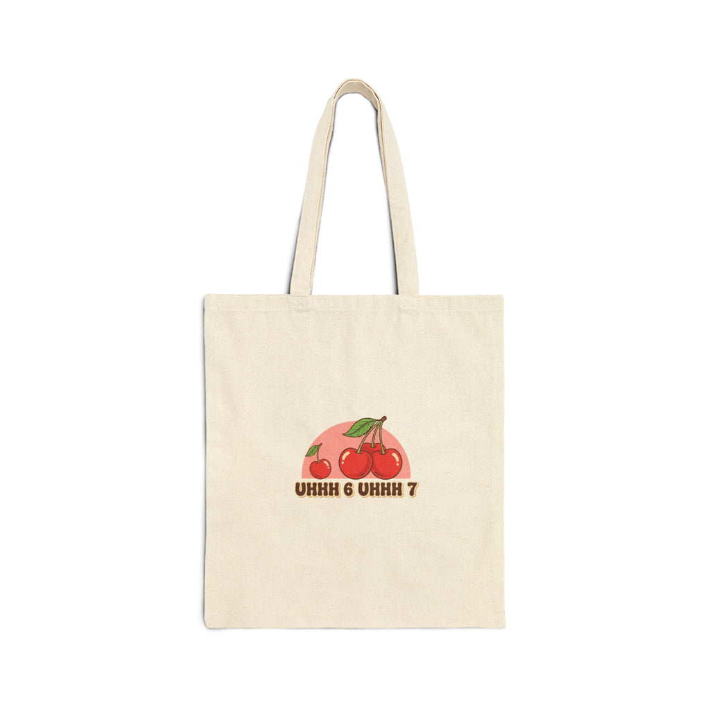Retro Cherry Graphic Tote, fruit print canvas tote | kawaii cherry design