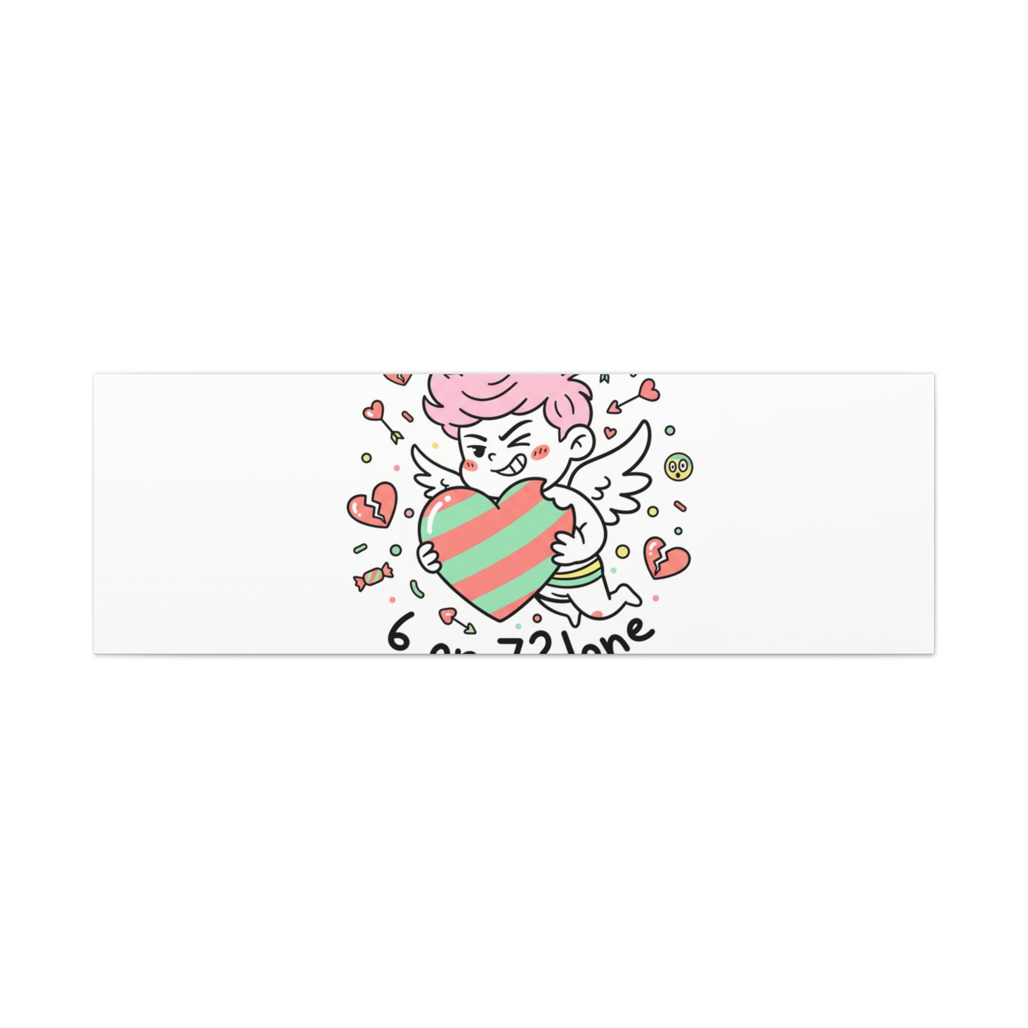 Weird Cupid heart illustration Canvas | Weird Valentine, quirky chaotic love