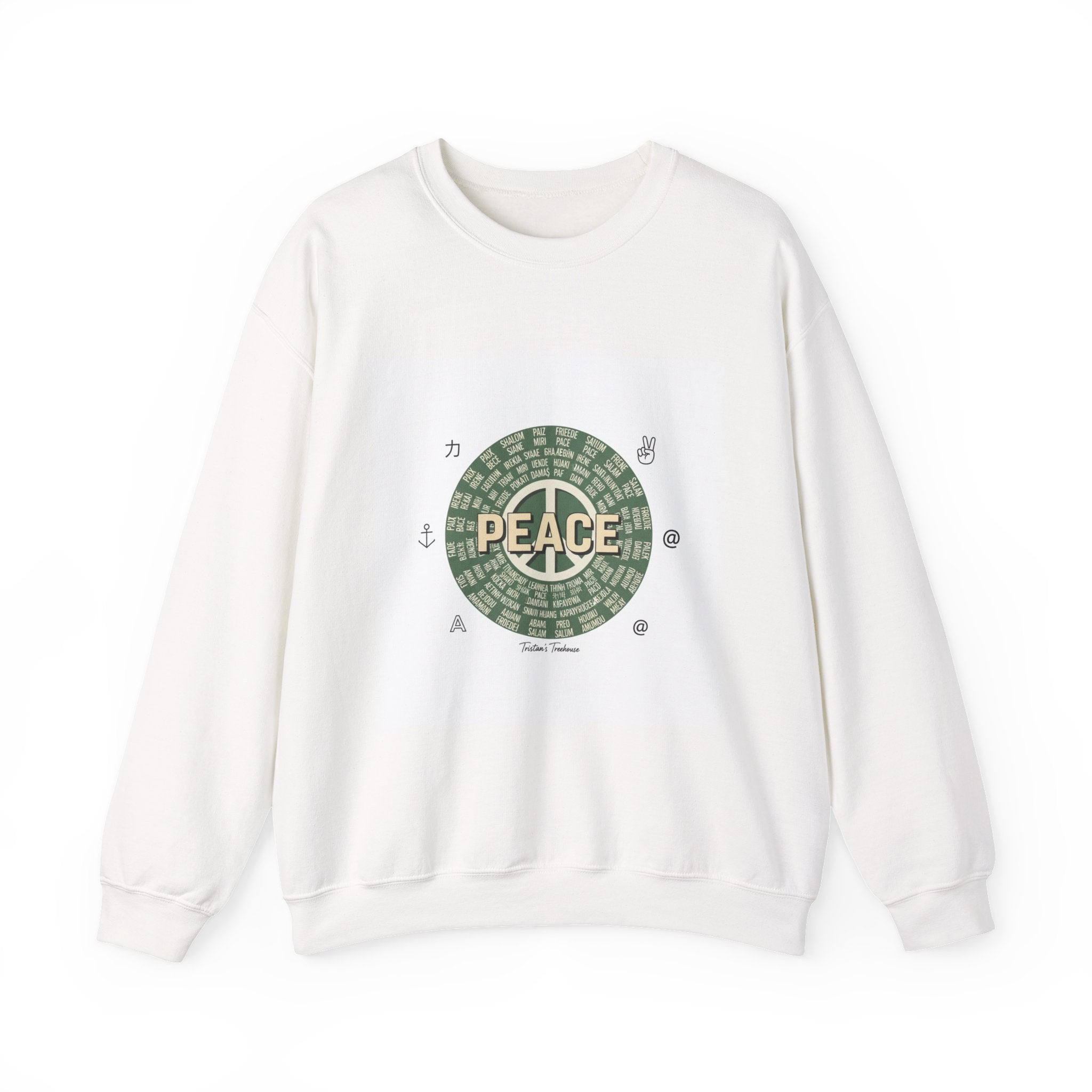 Handwritten Peace Doodle Sweatshirt | sketch aesthetic, hand drawn message