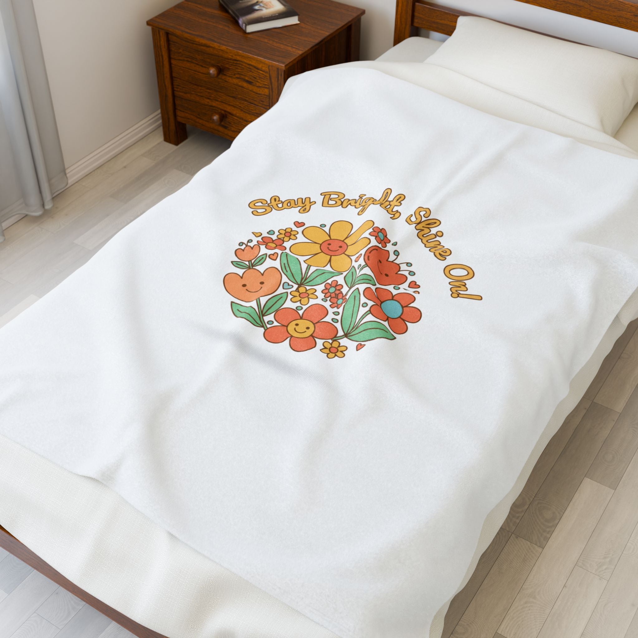 Stay Bright Shine On Velveteen Plush Blanket | Hopecore, Radical Optimism