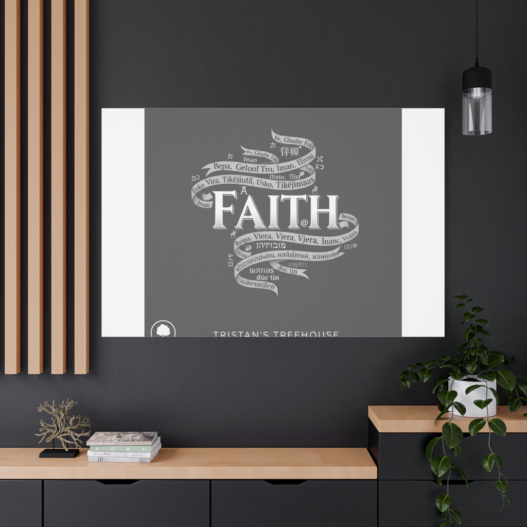 handwritten faith ribbon Canvas | sketch aesthetic, doodle design