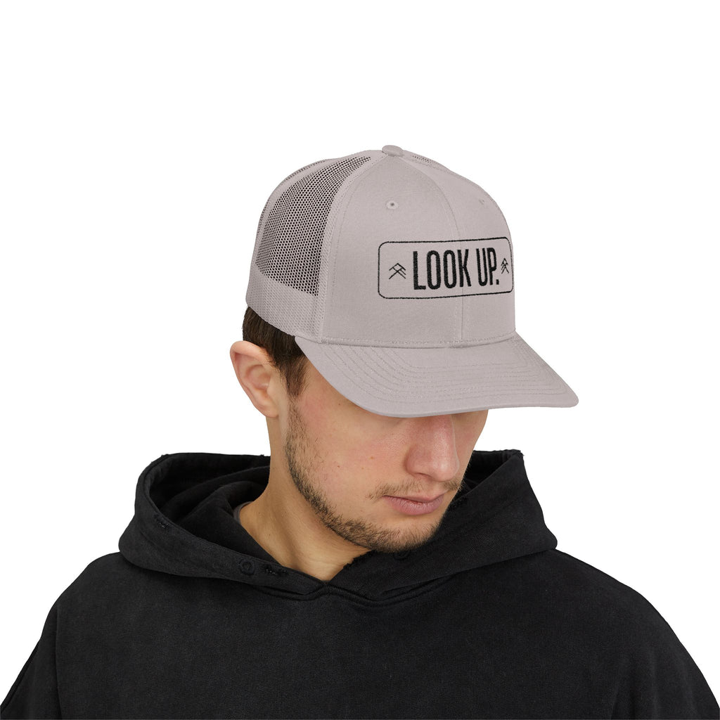 Look Up Trucker Cap — Embroidered Snapback Hat