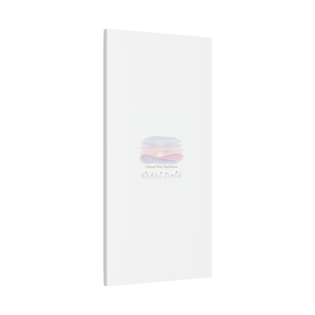 Choose Your Intentions Canvas, soft wellness poster, pastel gradient mindfulness art