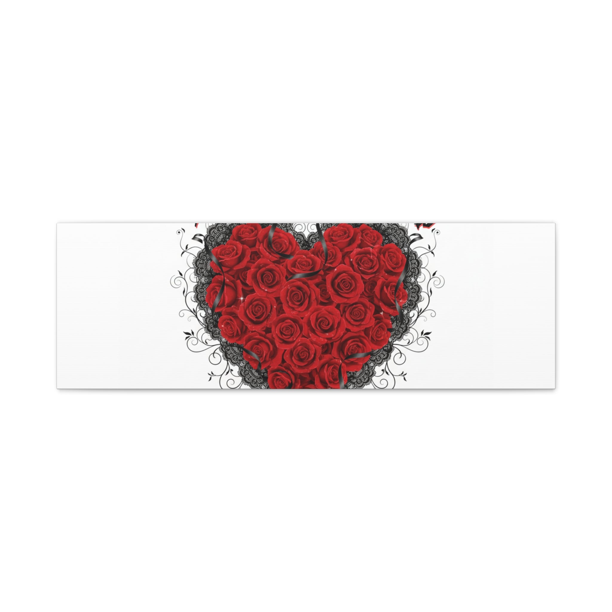 Love Dark and Deep Heart Canvas, Nu Romantic Gothic Romance, 80s Nostalgia