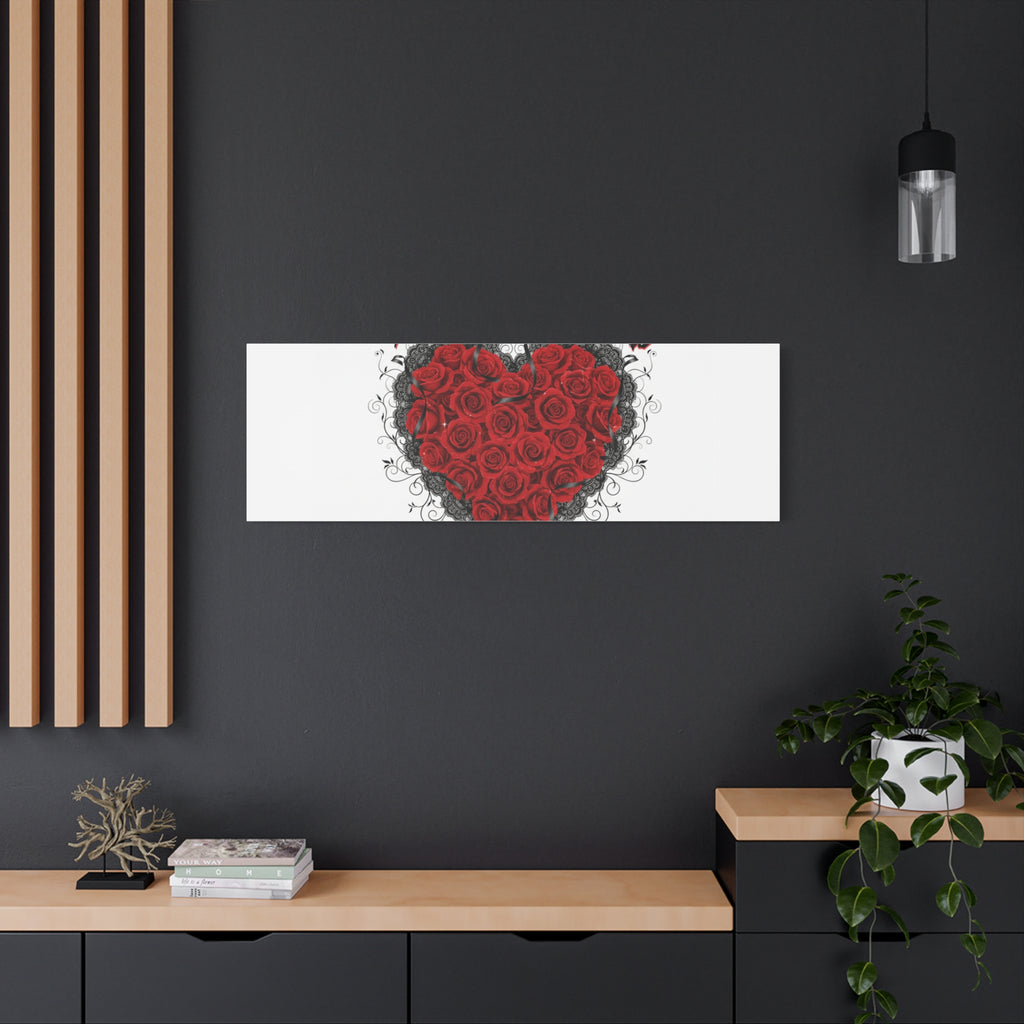 Love Dark and Deep Heart Canvas, Nu Romantic Gothic Romance, 80s Nostalgia