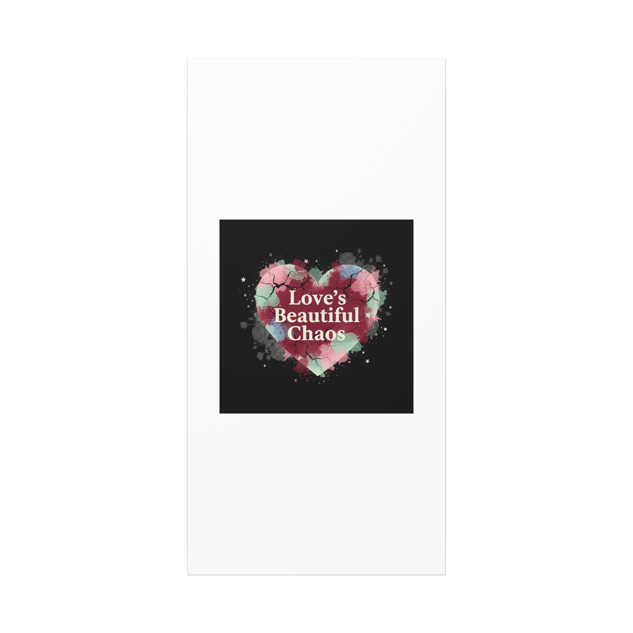 Love's Beautiful Chaos Canvas Print | Soft Grunge Hearts, Distressed Heart Art