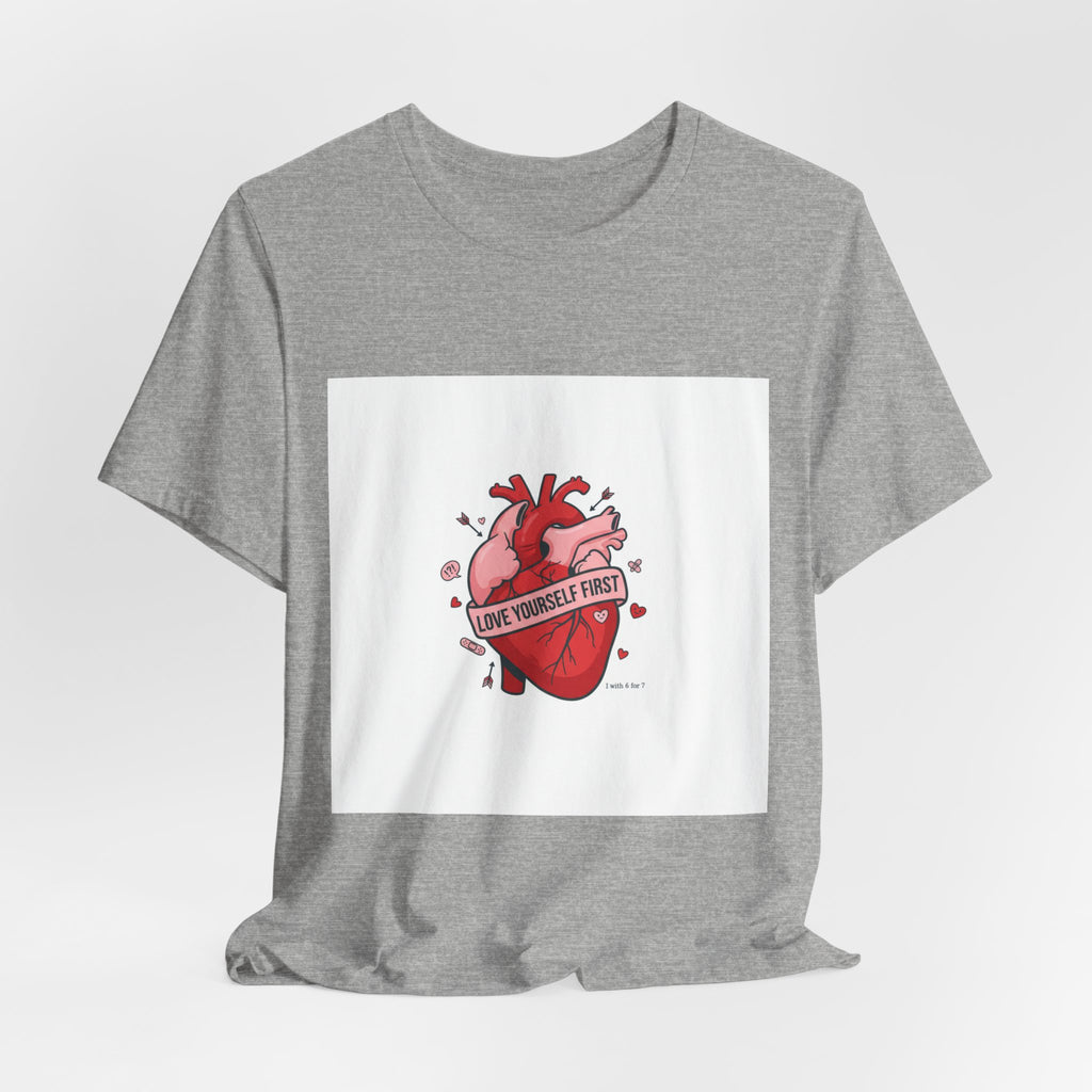 Love Yourself First Tee | anti love graphic, edgy heart shirt