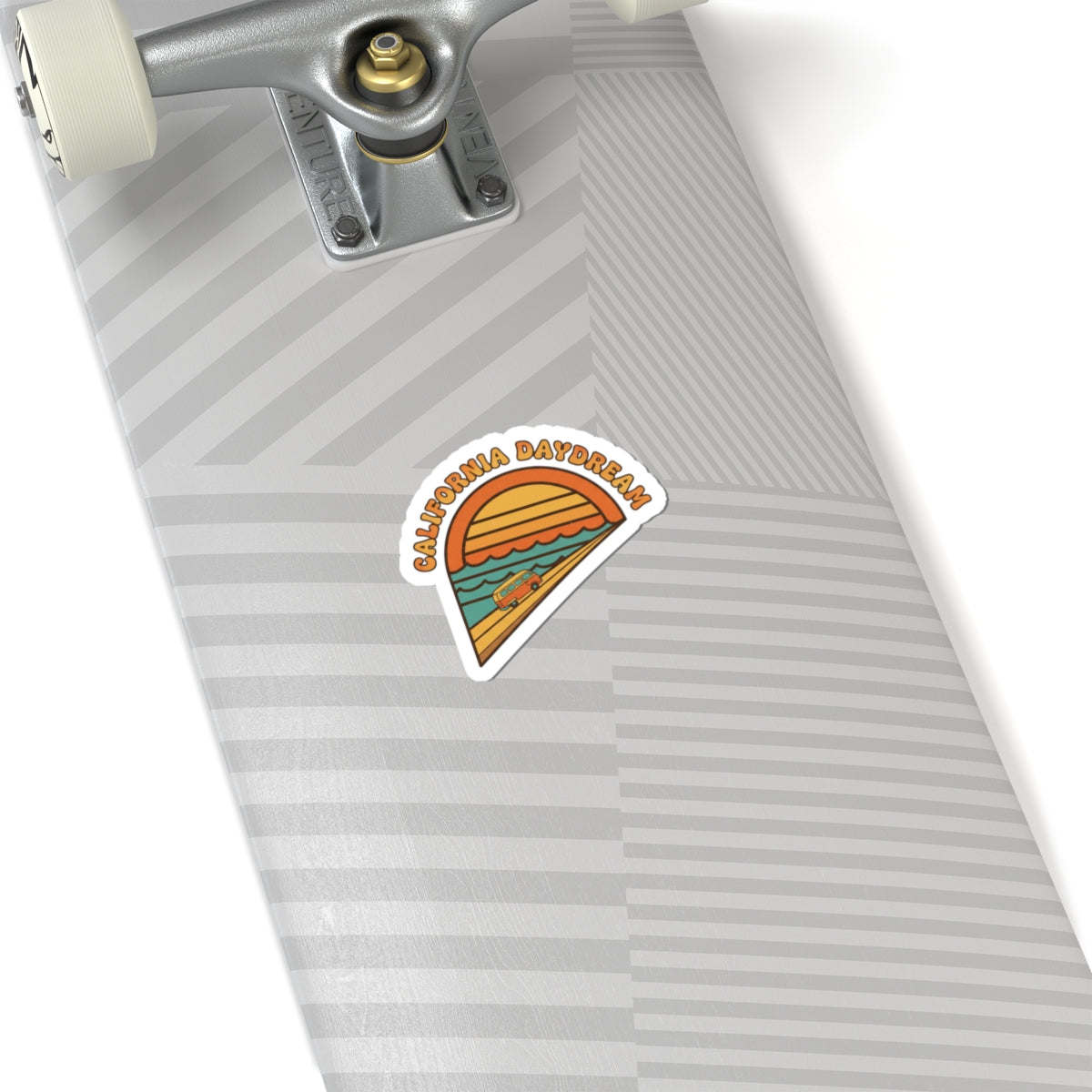 California Daydream Kiss-Cut Sticker | 1970s Sunset, Retro Palm Postcard