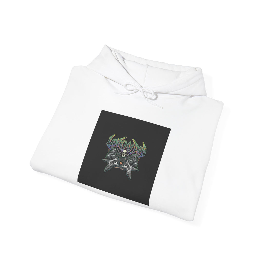 LOUD Self-Care, Metal Font Hoodie | gothic wellness quote, edgy self-care merch