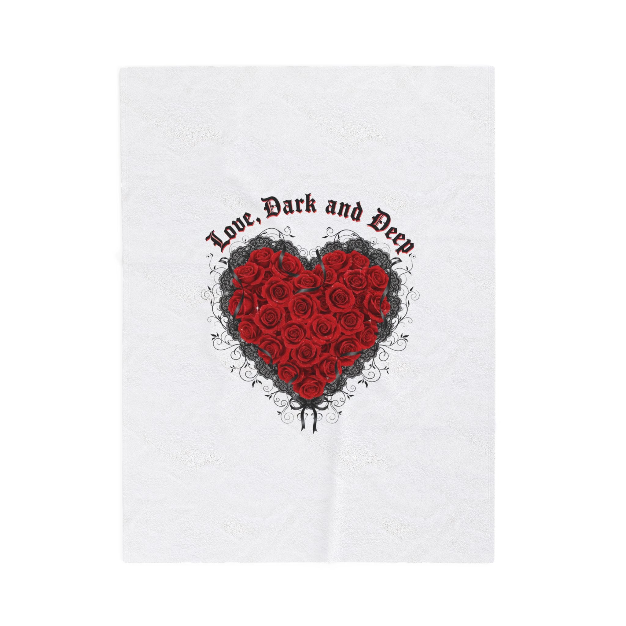 Love, Dark and Deep Heart Plush Blanket | gothic romance, 80s new romantic