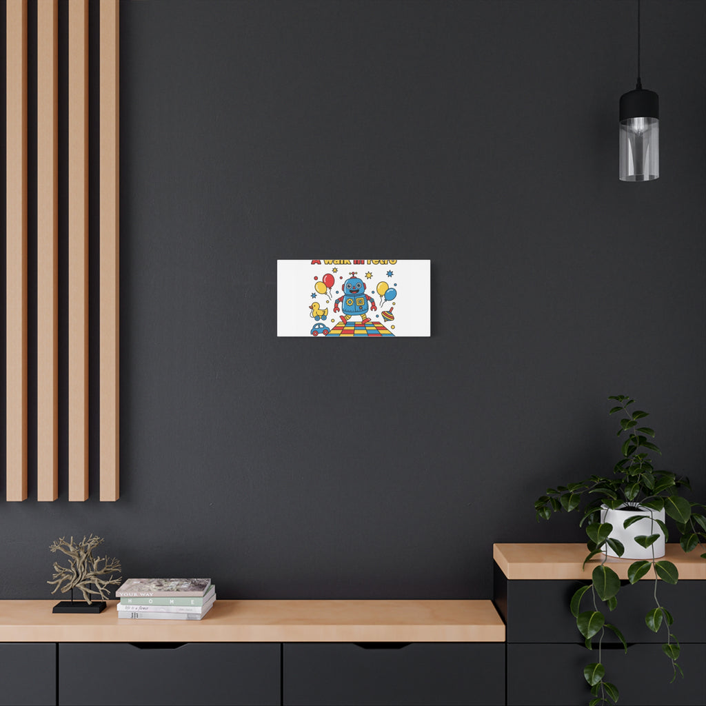 Retro Toy Robot Canvas | Throwback Kid, Primary Color Nostalgia