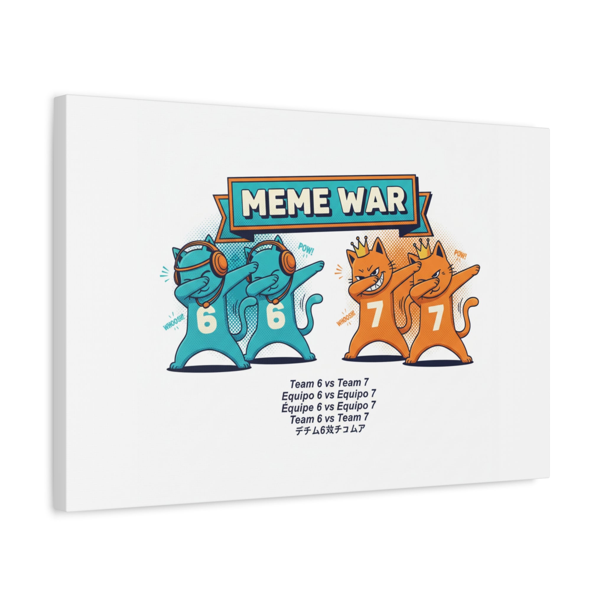 Meme War: Six vs. Seven Canvas Wall Art