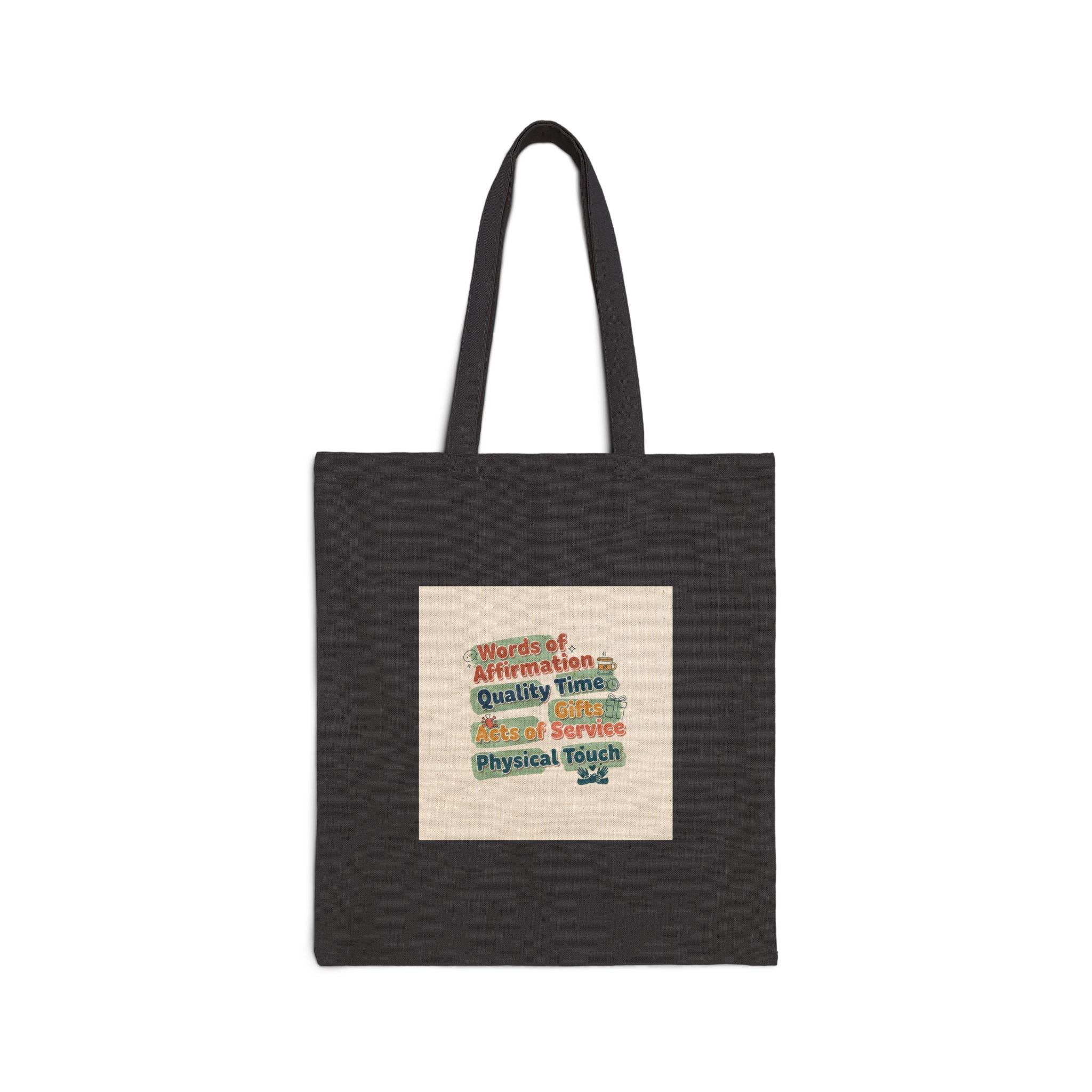 Love Languages Meme Tote | acts of snacks, quiet love canvas tote