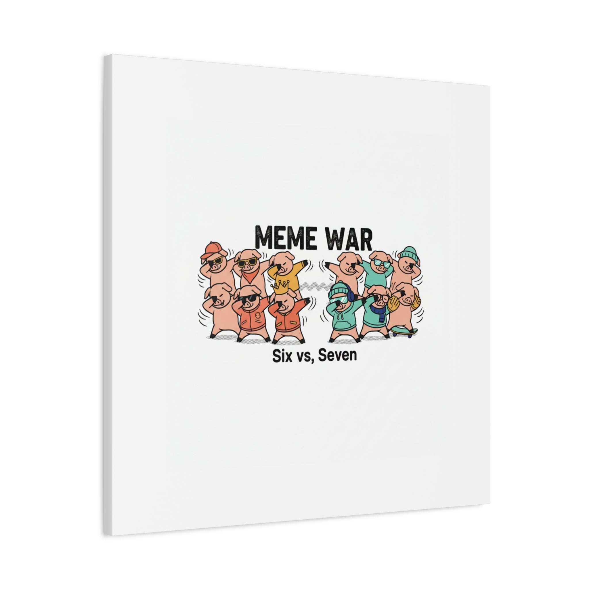 Meme War: Six vs. Seven Canvas Wall Art